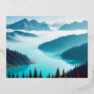 Carte Postale De Vacances En Aluminium Paysage panoramique Montagnes Nature pittoresque