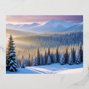 Carte Postale De Vacances En Aluminium Paysage pittoresque Montagnes hiver Nature Calme