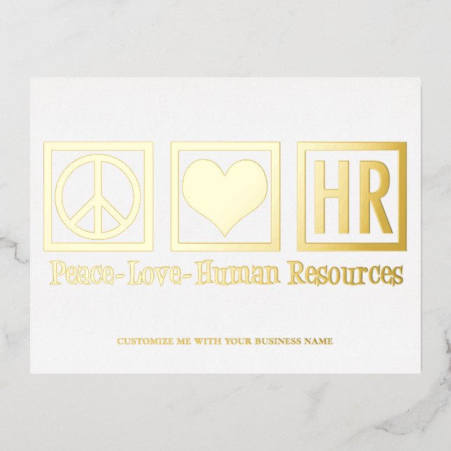 Carte Postale De Vacances En Aluminium Peace Love HR Elegant Ressources humaines Custom G (Recto)