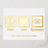 Peace Love Optométrie Personnalisé Oeil Docteur Or