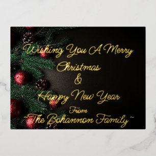 Carte Postale De Vacances En Aluminium (Personnaliser votre nom) Joyeux Noël & Joyeux Nou