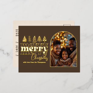 Carte Postale De Vacances En Aluminium Photo de Noël au Truffe Mocha et Lait d'Avoine