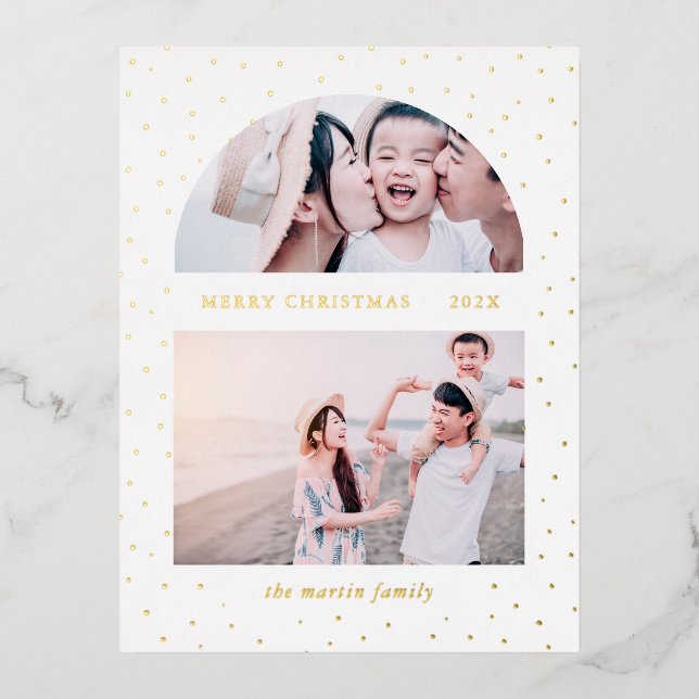 Carte Postale De Vacances En Aluminium Photo de Noël sous globe enneigé (Recto)