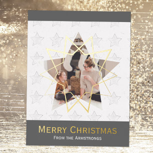 Carte Postale De Vacances En Aluminium Photo White Modern Stars