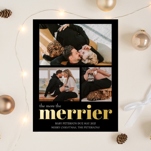 Carte Postale De Vacances En Aluminium Plus de Noël de la grossesse plus joyeuse (Créateur téléchargé)