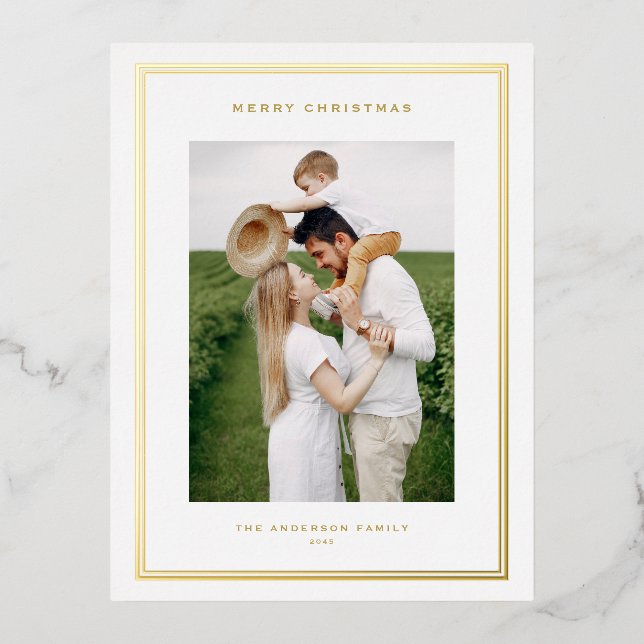 Carte Postale De Vacances En Aluminium Présentation classique des photos à double bordure (Recto)