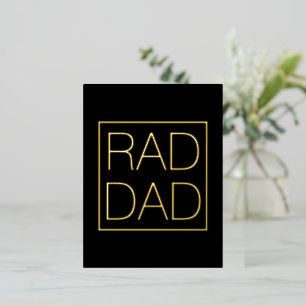 Carte Postale De Vacances En Aluminium Rad Papa noir typographie or carré minimaliste
