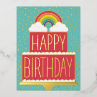 Rainbow Cake Joyeux Anniversaire Or