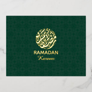 Carte Postale De Vacances En Aluminium Ramadan Kareem feuille d'or islamique