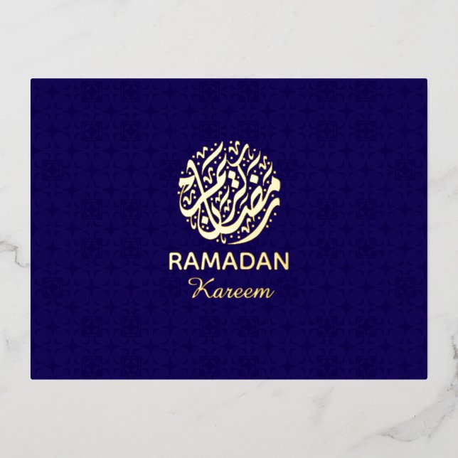Carte Postale De Vacances En Aluminium Ramadan Kareem Gold Foil Islamic  (Recto)