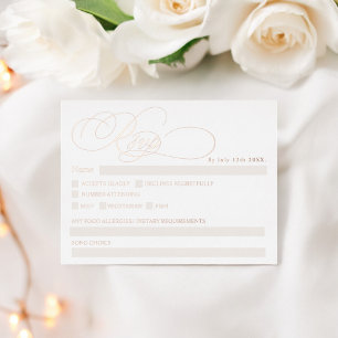 Carte Postale De Vacances En Aluminium Real foil blanc calligraphie chic mariage rsvp
