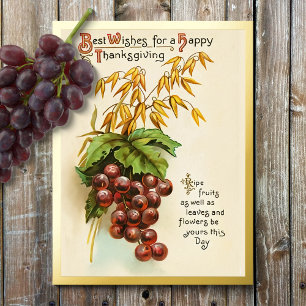 Carte Postale De Vacances En Aluminium Récolte vintage de raisin Thanksgiving