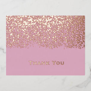 Carte Postale De Vacances En Aluminium Remerciement de mariage Blush Rose Gold Foil 