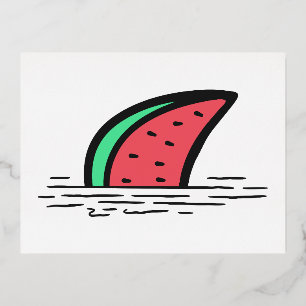 Carte Postale De Vacances En Aluminium Requin pastèque