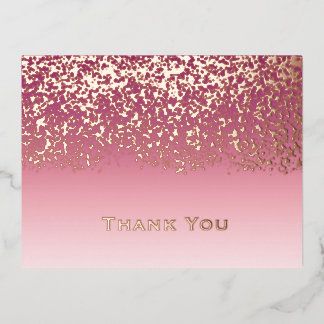 Carte Postale De Vacances En Aluminium Rose Gold Foil Mariage Remerciement