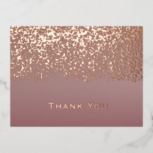 Carte Postale De Vacances En Aluminium Rose Gold Foil Mariage Remerciement 