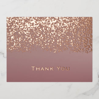 Carte Postale De Vacances En Aluminium Rose Gold Foil Mariage Remerciement