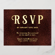 RSVP auto-adressé Vintage Bourgogne Rouge Or