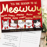 Carte Postale De Vacances En Aluminium Saison être Meowwy Funny Cute Cats Caroling<br><div class="desc">Carol des chats. 'C'est la saison,  pour être miowy! miow meow meow meow meow meow! Disponible ici : http://www.zazzle.com/selectpartysupplies</div>