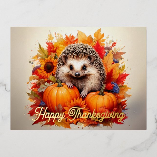 Carte Postale De Vacances En Aluminium Salutations de récolte de haies : Bon thanksgiving (Recto)