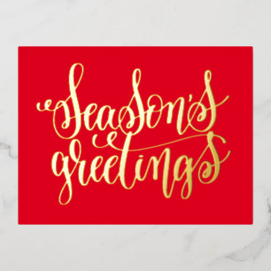 Carte Postale De Vacances En Aluminium Salutations de saison - typographie