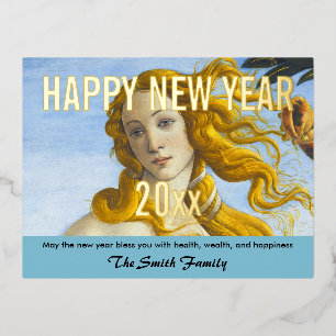 Carte Postale De Vacances En Aluminium Sandro Botticelli - Naissance de Vénus Bonne année