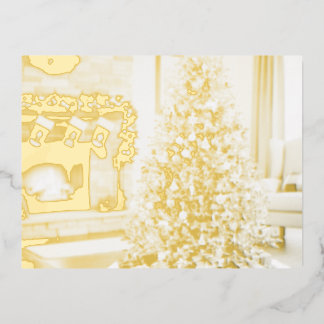 Carte Postale De Vacances En Aluminium Sapin de Noël
