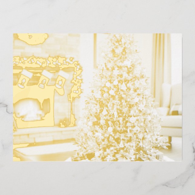 Carte Postale De Vacances En Aluminium Sapin de Noël (Recto)