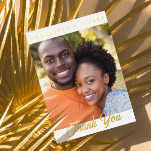 Carte Postale De Vacances En Aluminium Script minimaliste Merci Mariage personnalisé
