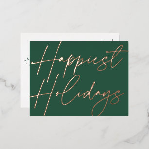 Carte Postale De Vacances En Aluminium Script moderne Joyeux Jours fériés Rose d'affaires