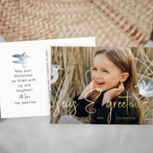 Carte Postale De Vacances En Aluminium Seas et salutations Beach Thème Photo