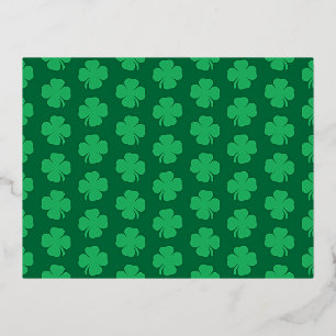 Carte Postale De Vacances En Aluminium Shamrock, symbole de la Saint-Patrick,