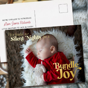 Carte Postale De Vacances En Aluminium Silents Nights Bundle Joy Baby First Christmas