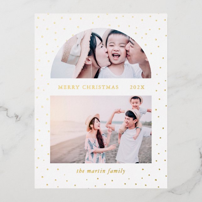 Carte Postale De Vacances En Aluminium Snowy Globe Photo de Noël (Recto)