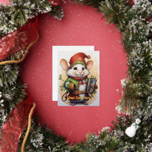 Carte Postale De Vacances En Aluminium Souris de Noël 2