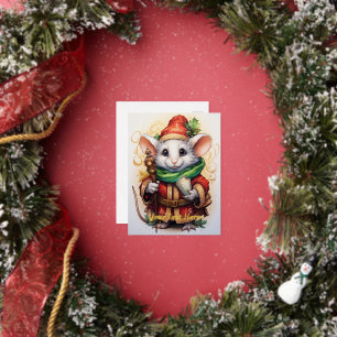 Carte Postale De Vacances En Aluminium Souris de Noël 4