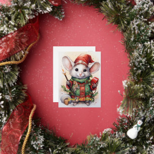 Carte Postale De Vacances En Aluminium Souris de Noël 49