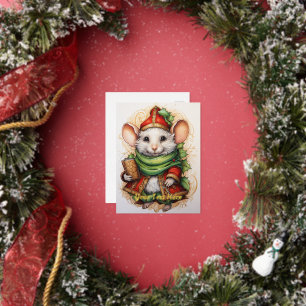 Carte Postale De Vacances En Aluminium Souris de Noël 5
