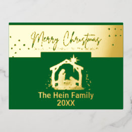 Carte Postale De Vacances En Aluminium Star Of Bethlehem Nativité Scène Noël Foil Ho