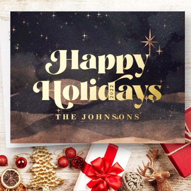 Carte Postale De Vacances En Aluminium Starry Night Winter Sky Moderne Élégant Chic (Créateur téléchargé)