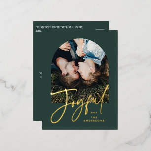 Carte Postale De Vacances En Aluminium Style moderne élégante typographie verte 1 photo