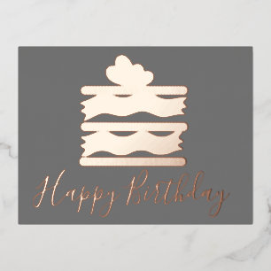Carte Postale De Vacances En Aluminium Tranche de gâteau d'anniversaire en feuille de tea