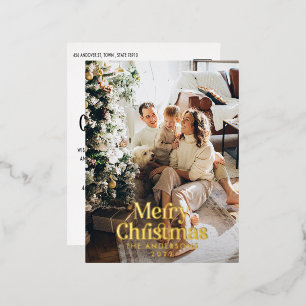 Carte Postale De Vacances En Aluminium Typographie botanique moderne et élégante de l'aqu