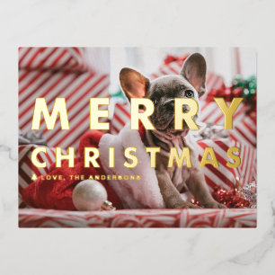 Carte Postale De Vacances En Aluminium Typographie Moderne Gras Photo Joyeux Noël