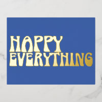 Typographie Super rétro Happy Everything Blue Gold