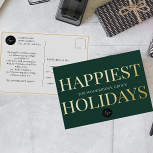 Carte Postale De Vacances En Aluminium VERT Non-Photo Entreprise LOGO FÊTES