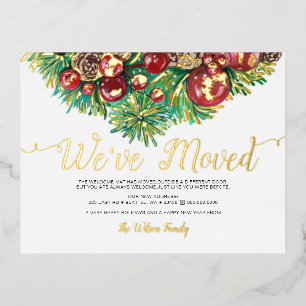 Carte Postale De Vacances En Aluminium Vintage Holly Berries Pine Cone Moving