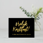 Carte Postale De Vacances En Aluminium Vrolijk Kerstfeest Néerlandais Langue Joyeux Noël<br><div class="desc">Élégante Noir et Véritable Typographie de Foil Joyeux Noël en langue néerlandaise : Vrolijk Kerstfeest ou votre texte,  Carte postale de Noël,  vous pouvez choisir avec ou sans enveloppe</div>