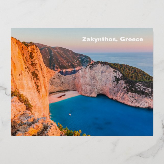 Carte Postale De Vacances En Aluminium Zanthe, Grèce. (Recto)