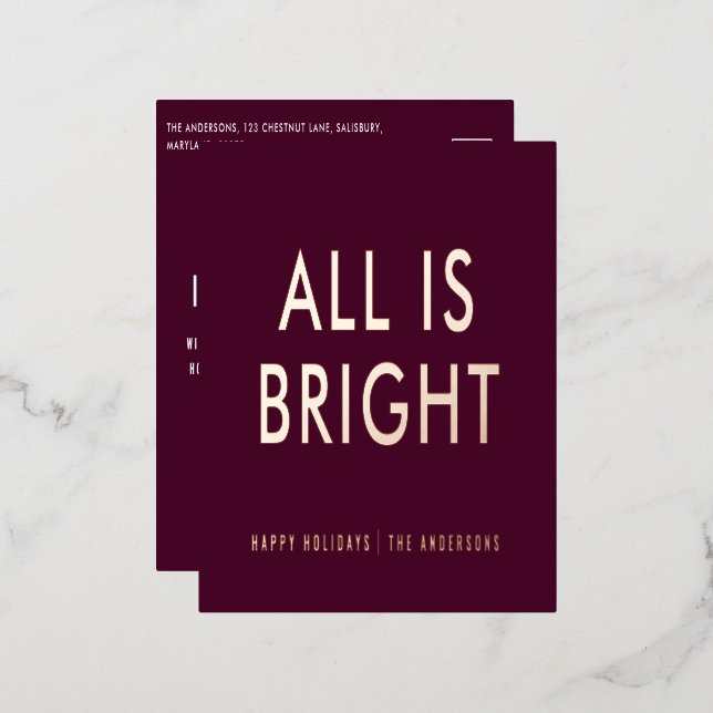 carte postale de vacances en feuille d'aluminium é (Recto/Verso)